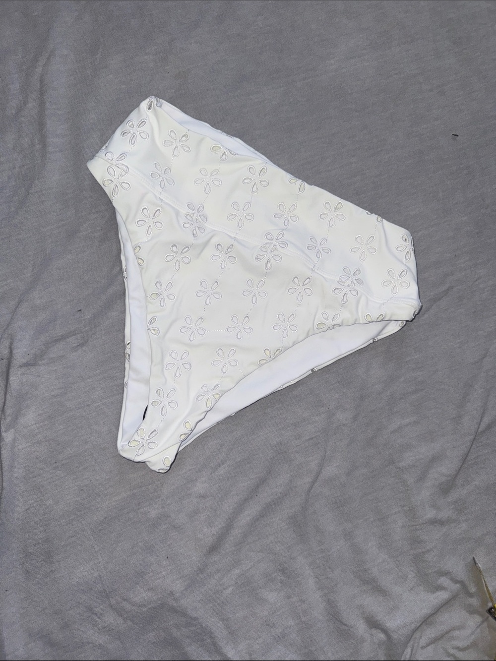 Beach Riot White Eyelet High-Cut Bikini Bottoms